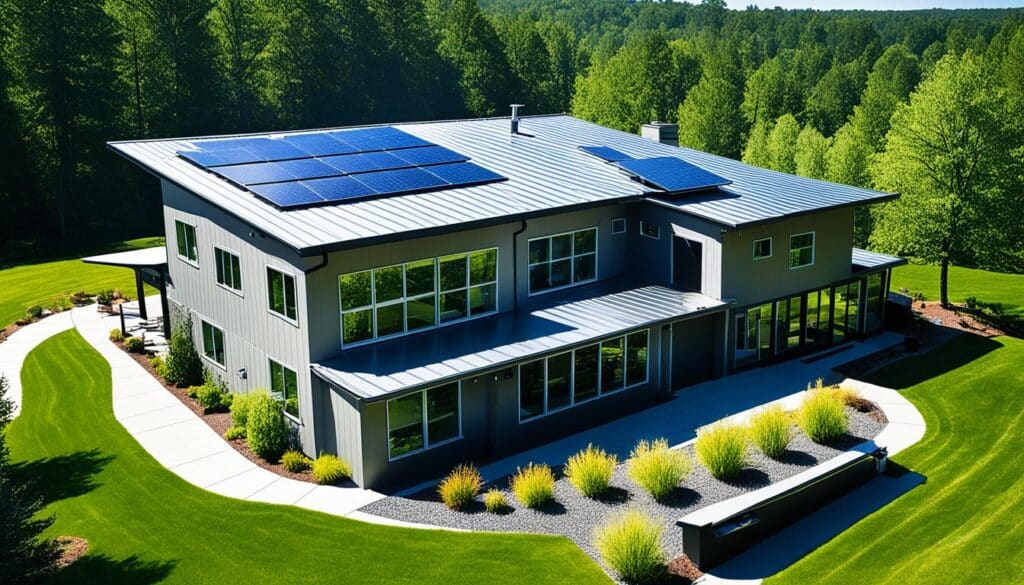 Metal roofing showcasing energy efficiency Metal roofing showcasing energy efficiency